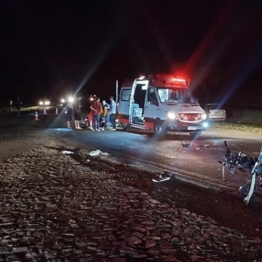 Acidente em Santa Helena deixa motociclista gravemente ferido