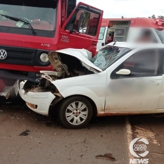 Acidente entre caminhão e carro é registrado em Itaipulândia