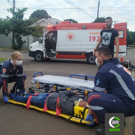 Acidente entre carro e moto deixa um ferido em Santa Helena