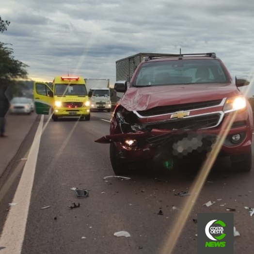 Acidente envolvendo caminhonete e caminhão é registrado na BR-277 em São Miguel do Iguaçu