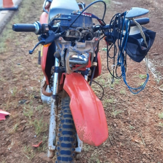 Acidente grave na PR-586 deixa motociclista ferido em Santa Tereza do Oeste