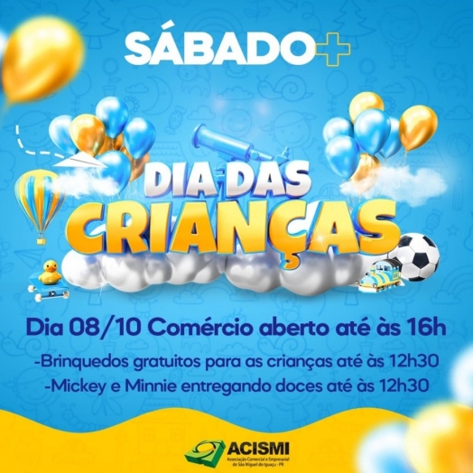 Acismi informa que comércio de São Miguel vai atender até às 16 horas nesse sábado (08)