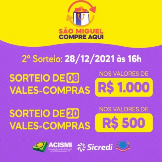 ACISMI vai realizar o segundo sorteio da Campanha 