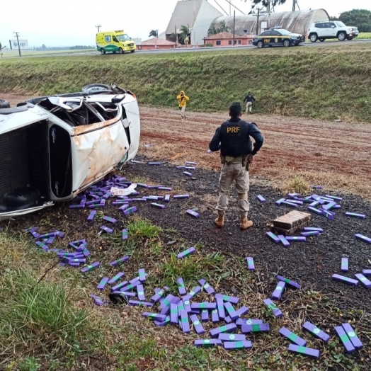 Após fuga e perseguição, PRF apreende mais de meia tonelada de maconha e prende traficante em Céu Azul