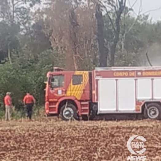 Bombeiros e Defesa Civil atendem incêndio ambiental próximo ao Cristo Esplendor em Santa Helena