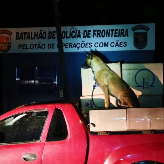 BPFRON apreende carro carregado com cigarros em Santa Helena