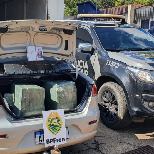 BPFRON apreende contrabando em veículo em São Miguel do Iguaçu