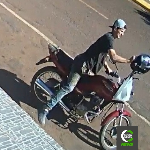 Câmera flagra furto de motocicleta em frente à lotérica em São José das Palmeiras