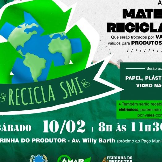 Campanha Recicla SMI de maio será realizada neste sábado (10)