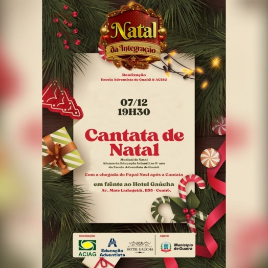 Cantata de Natal será realizada nesta terça-feira (07) em Guaíra