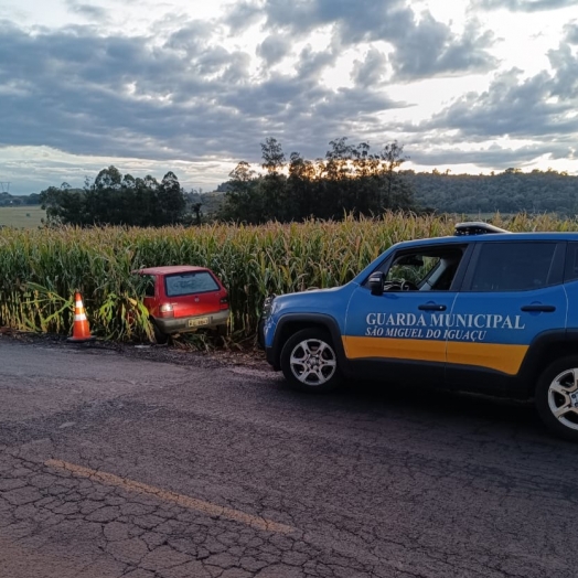 Carro roubado é encontrado em meio a milharal em São Miguel do Iguaçu