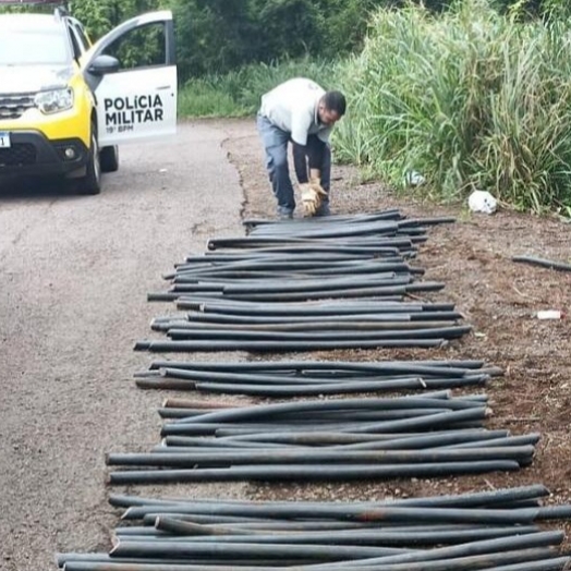 Cerca de 200 metros de fios de cobre furtados de empresa em Santa Helena são recuperados