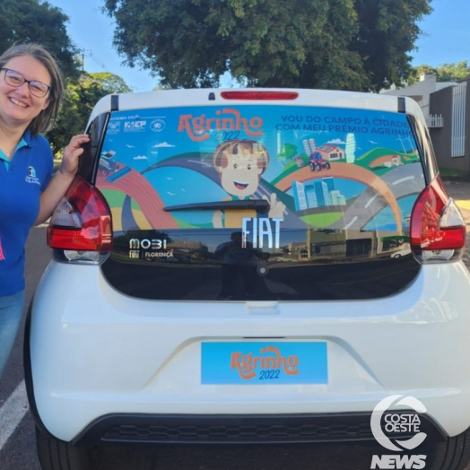 Colégio Franciscano Nossa Senhora de Fátima ganha um carro no concurso Agrinho