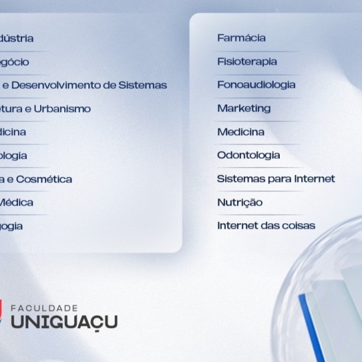 Conheça os cursos que fazem parte da votação para completar a grade de ensino da Faculdade UNIGUAÇU