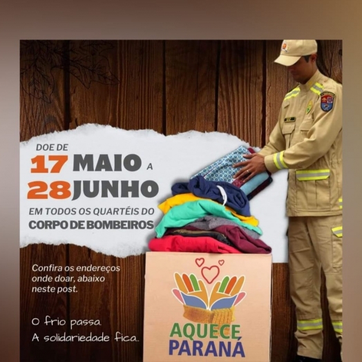 Corpo de Bombeiros participa da campanha Aquece Paraná