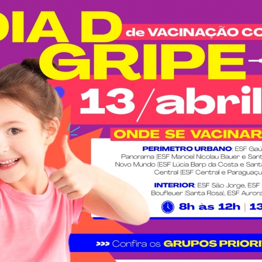 ‘Dia D’ de vacinação contra a gripe será dia 13 de abril, sábado
