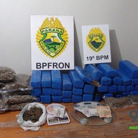 Droga adquirida em Santa Helena é apreendida em Entre Rios do Oeste; homens são presos
