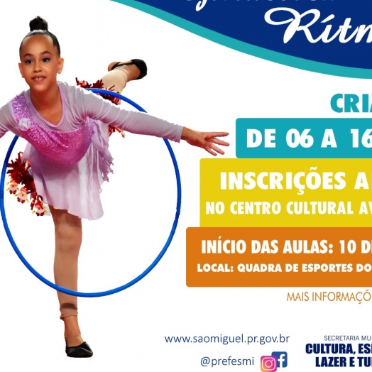 Estão abertas as inscrições para as aulas de ginástica rítmica