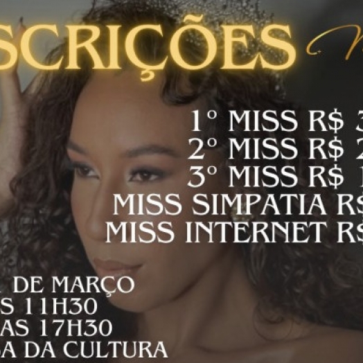 Estão abertas as inscrições para o Concurso Miss Missal 2025