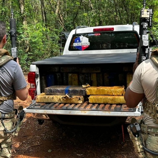 Forças policiais apreendem em Santa Helena veículo e uma tonelada de droga