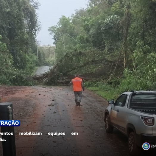 Fortes ventos mobilizam equipes em Itaipulândia