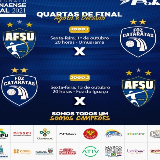 Foz Cataratas Futsal faz seu primeiro jogo pelas quartas de final nesta sexta