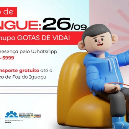 Gotas de Vida realiza nova ação de doação de sangue no dia 26 de setembro