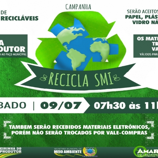 Governo de São Miguel do Iguaçu realiza etapa mensal da campanha Recicla SMI neste sábado (09)