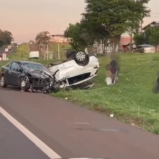 Grave acidente é registrado na BR-277, em Céu Azul