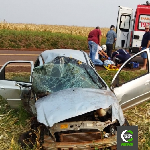 Grave acidente na PR 317 mobiliza helicóptero do Consamu entre Santa Helena e São José das Palmeiras