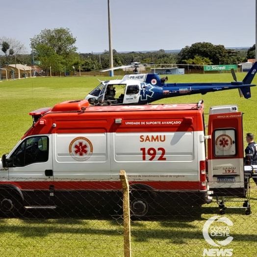 Helicóptero transfere paciente de Santa Helena para Cascavel