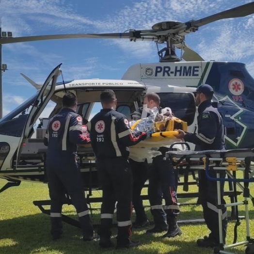 Homem que sofreu queda de altura em Santa Helena é entubado e levado ao HU de Cascavel