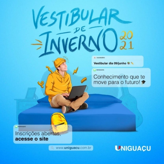 Inscrições para o Vestibular de Inverno da UNIGUAÇU já estão abertas