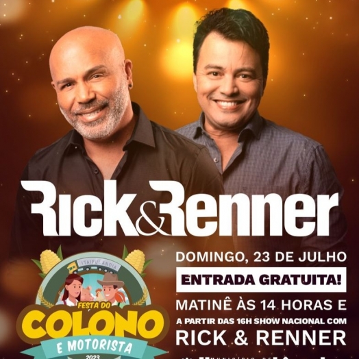 Itaipulândia traz Rick & Renner para a Festa do Colono e Motorista