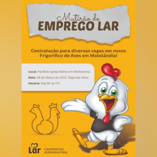 Lar Cooperativa realiza mutirão de emprego na segunda-feira (28)