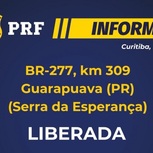 Liberação da rodovia BR-277, na Serra da Esperança, em Guarapuava (PR)
