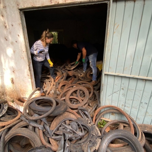 Mais de 5 toneladas de pneus inservíveis em Missal tiveram destinação para reciclagem