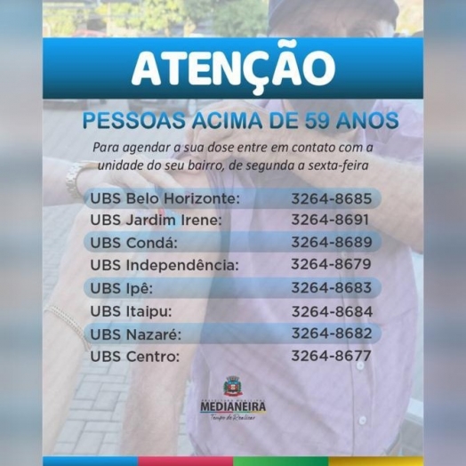 Medianeira inicia vacinação para pessoas de 59 anos contra Covid-19