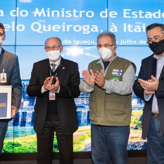 Ministro da Saúde agradece apoio da Itaipu no combate à pandemia da covid-19