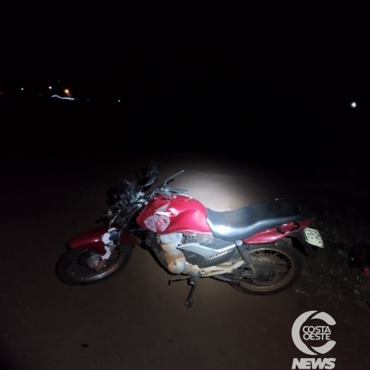 Motociclista é socorrido após acidente na PR 317, em Santa Helena.