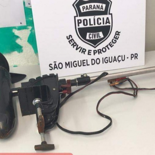 Motor elétrico de barco roubado é recuperado pela Polícia Civil em São Miguel do Iguaçu