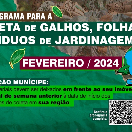 Munícipes devem ficar atentos ao cronograma para a coleta de galhos, folhas e resíduos de jardinagem