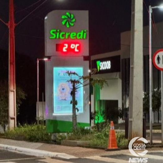 Oeste do Paraná enfrenta manhã gelada com temperaturas próximas de zero
