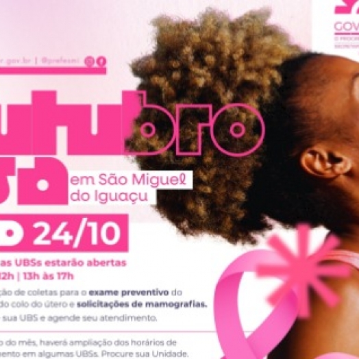 Outubro Rosa terá ações preventivas e horários estendidos em Unidades de Saúde de São Miguel do Iguaçu