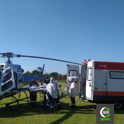 Paciente com suspeita de meningite e AVC é transferido de helicóptero de Santa Helena para Toledo