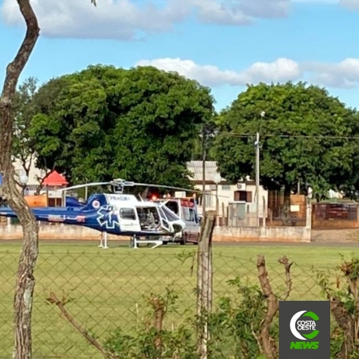 Paciente de Cascavel é transferido para Medianeira com auxílio do helicóptero do Paraná Urgência