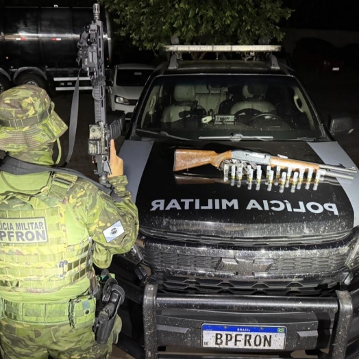 Pelotão Cobra apreende arma de fogo e munições em Santa Helena