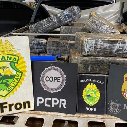 PF, BPFRON, BOPE E COPE realizam apreensão de 650kg de maconha em Santa Terezinha de Itaipu