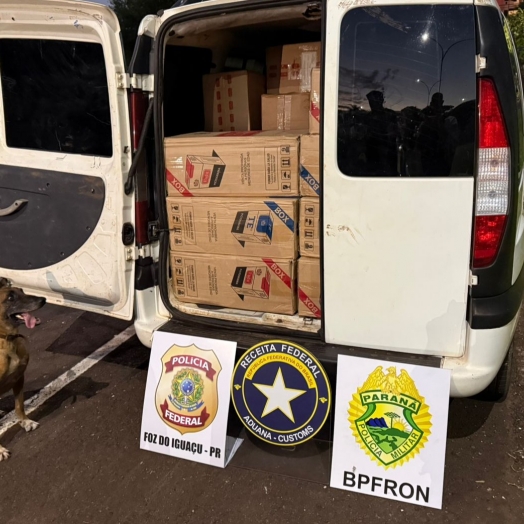 PF, PM E RFB realizam operação contra contrabando e descaminho em Foz do Iguaçu
