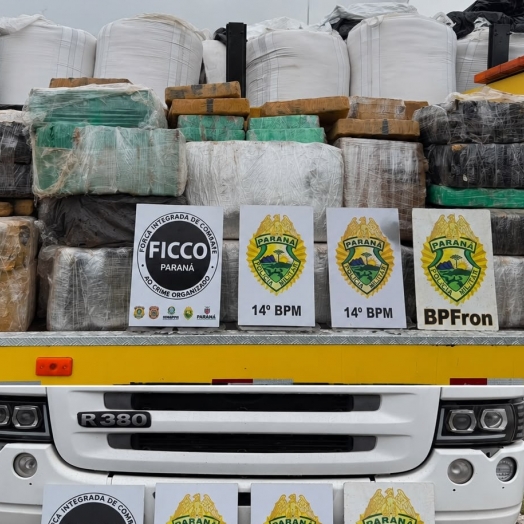PM apreende 2,25 toneladas de maconha escondidas em carga de arroz em São Miguel do Iguaçu